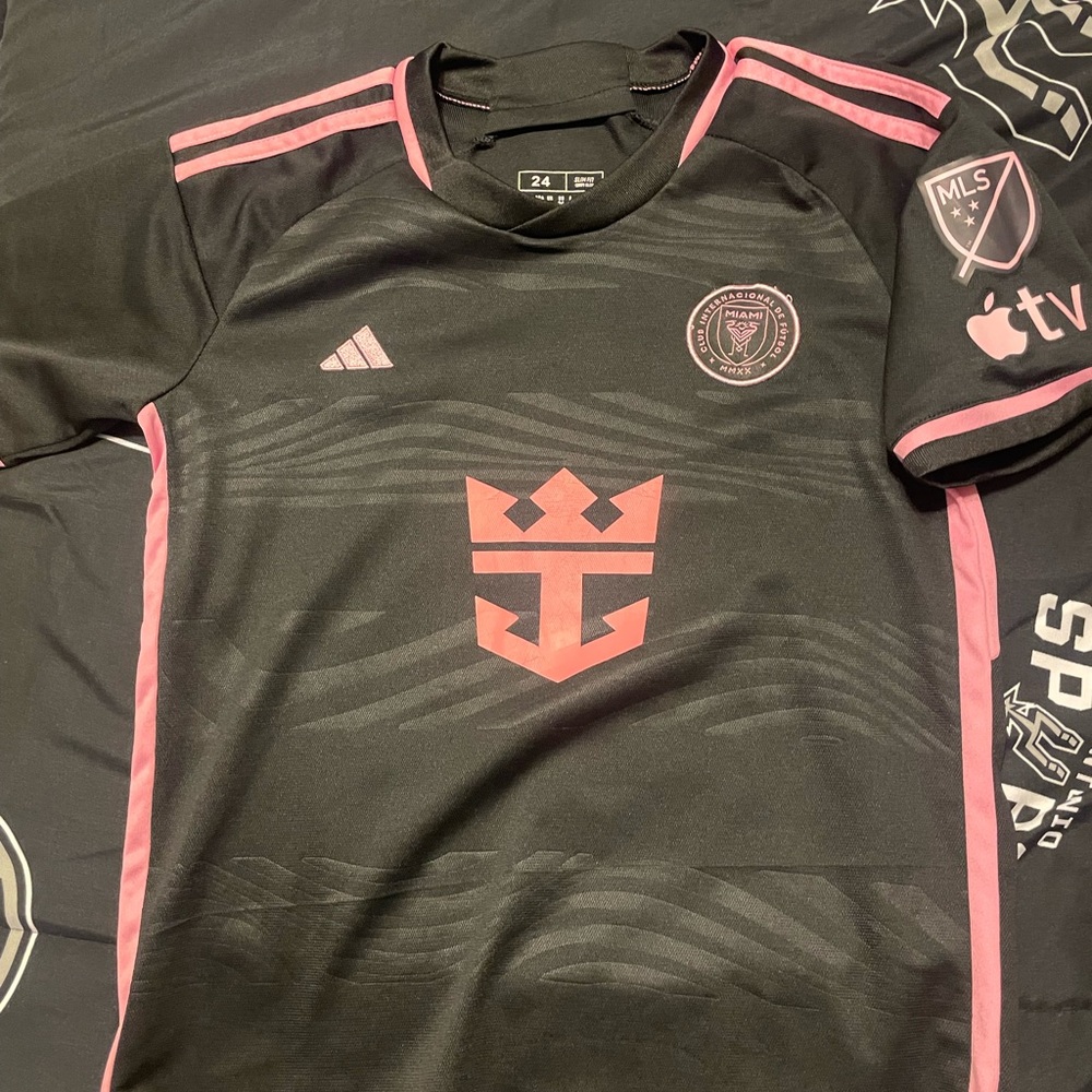 Inter Miami Messi Adidas Black and Pink Performance Soccer Jersey